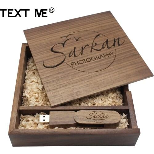 TEXT ME personalise (Order 5 pcs free LOGO) USB+box LOGO custom made Flash Drive 4GB 8GB 16GB 32GB Pendrive USB 2.0 Usb stick