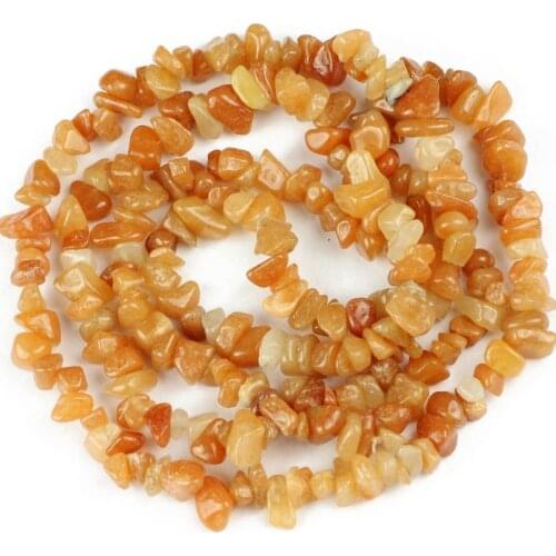 YHBZRET Natural Red Aventurine Stone Irregular Gravel beads Long 87cm Chips beads for Jewelry making bracelet DIY accessories