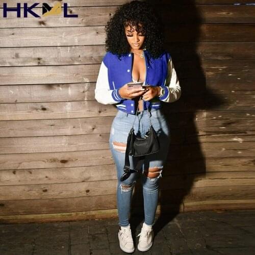 2021 Women Jackets Coats Button Up Long Sleeve Patchwork Baseball Vintage Clothes Casual Streetwear Fall New