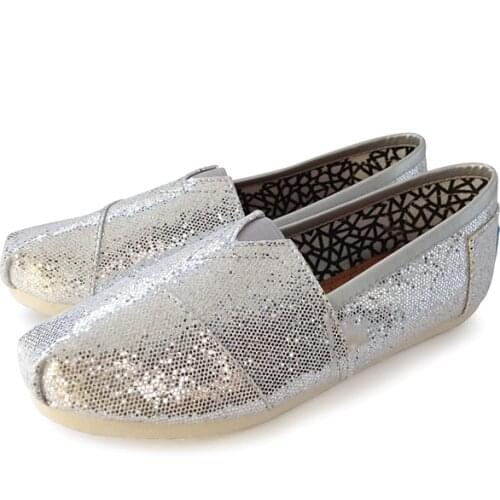 STG TOMS S Summer Unisex Comfortable shoes Shining womens lazy shoes Casual shoes Sequin Loafers