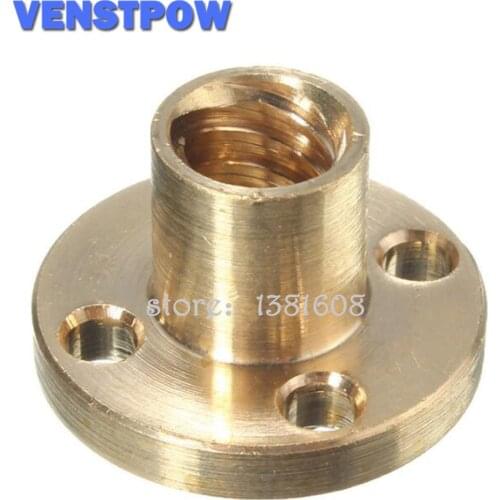 1PC Brass T8 Nut Lead 1mm 2mm 4mm 8mm for T8 Screw Trapezoidal 3D Printers Parts Guide Stepper Motor
