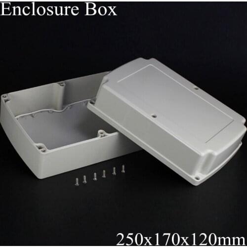 1 piece/lot) 250*170*120mm Grey ABS Plastic IP65 Waterproof Enclosure PVC Junction Box Electronic Project Instrument Case