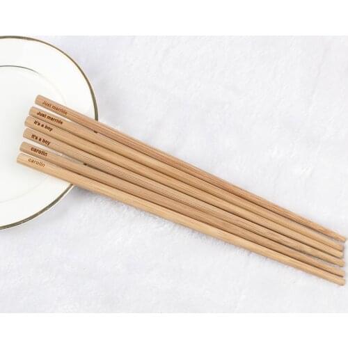 10pairs length 24cm Custom name date Bamboo chopsticks Personalized your text wedding Party Christening Baptism gift for guests
