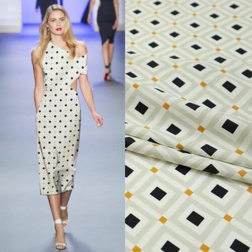 138*50cm simple rhombus new silk stretch satin fabric dress shirt silkworm silk brand fashion fabric