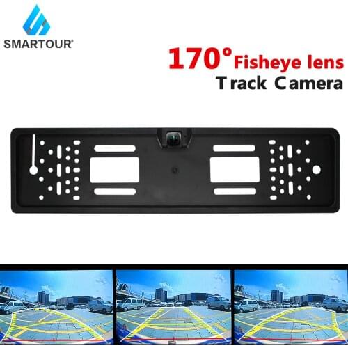 170 Degree Dynamic Trajectory European License Plate Frame Car Rear View Camera System With Night Vision Fiheye Lens
