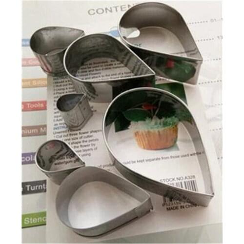 7PCS /Set Austen Rose Cutters Stainless Steel Fondant Cookie Cake Cutter Sets Kitchen Baking DIY Cake Cookie Decorating Tools