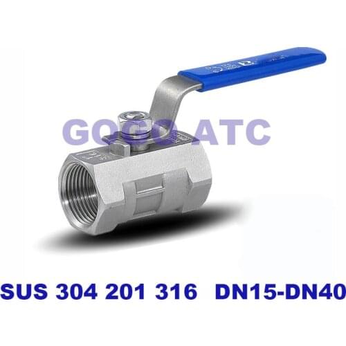 One-piece ball valve 201/304/316 stainless steel DN15-DN40MM female thread handle 2' 4' 6' valve switch