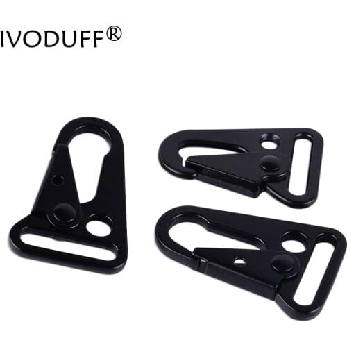 Black Snap Hook 2pcs 1inch Metal Swivel Clasp Webbing Strap Hook, Black Carabiner Hook