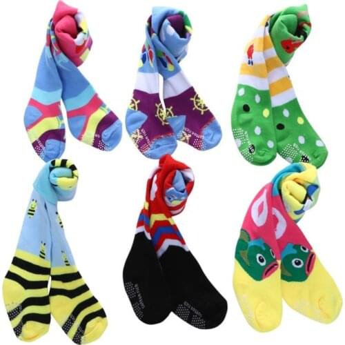 41cm Long Breathable Sweat Absorbing Comfortable Boy Pantyhose Pure Cotton Cartoon Infant Stockings Non-slip Tights 5 pc/lot