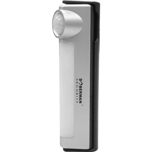 DOBERMAN SECURITY Motion Detector Alarm with Nightlight Function - Select Motion-Triggered Light OR Motion-Triggered Alarm with