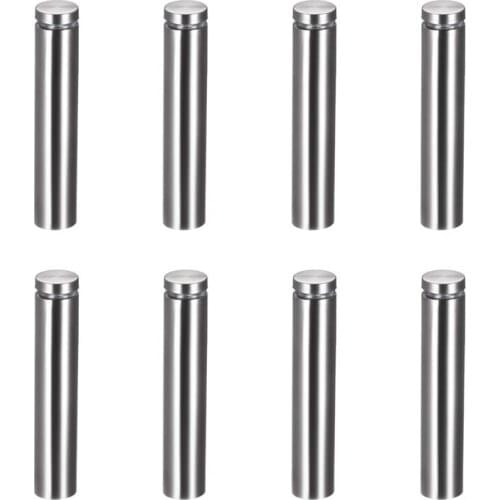 19mm/0.75" Dia 100mm/4" Length Sign Holders Screws Wall Mount Hardware Advertising Glass Standoff Nail-Pack of 8