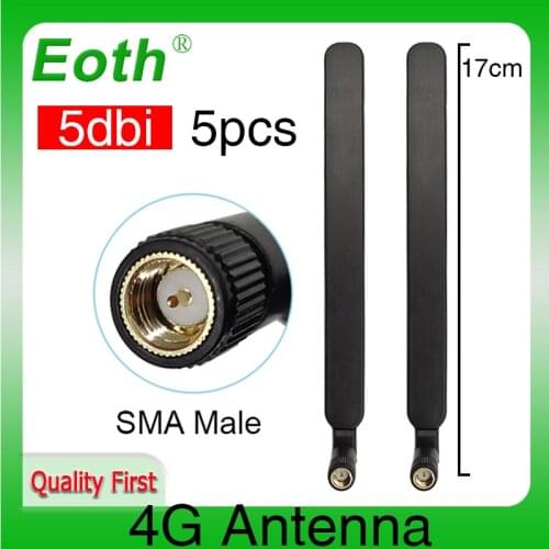 5pcs 4G lte antenna 5dbi SMA Male connector antena for huawei b593 4G router external antenne for wireless modem lte repeater
