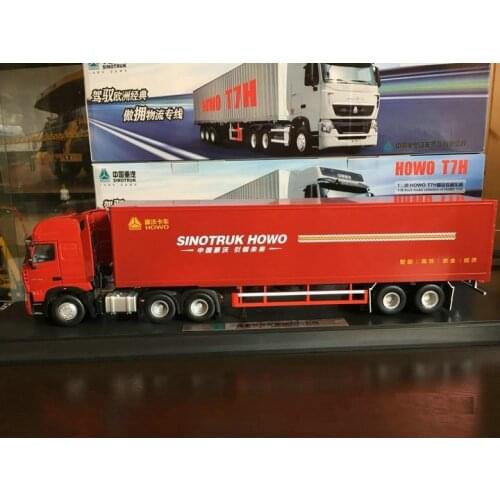 Exquisite Alloy Model 1:36 SinoTruk HOWO T7H Container Truck Tractor Vehicles DieCast Toy Model for Collection Decoration