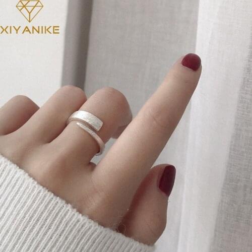 XIYANIKE Prevent Allergy 925 Sterling Silver Handmade Rings New Fashion Simple Geometric Party Accessories Charm Women Jewelry