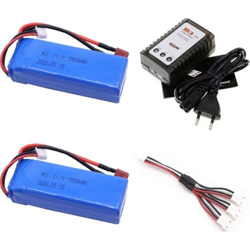 LiPo Battery with Charger set for WLtoys V950 RC Helicopter Airplane toys accessories 3S 11.1V 1500mAh lipo Battery T Plug