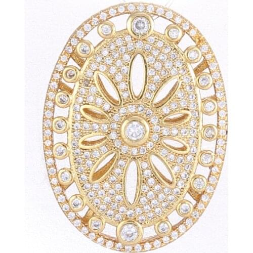 Copper Micro Pave Jewelry Shining Zircon Flower Charms For Bracelet & Necklace Wholesale Charms Jewelry Accessories Bijoux Gift