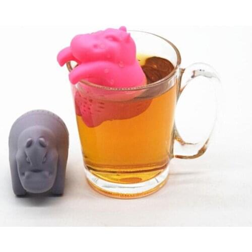 Lovely Silicone Lazy Sloth/Hippo Tea Infuser Black Tea Strainer Loose Leaf Spice Tea Brewing Tools Drinkwares