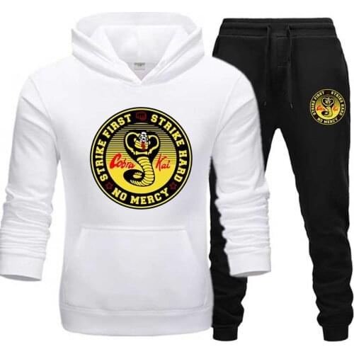 Snake Cobra Kai Mens Sets drop shipping hoodies+Pants Harajuku wholesale Sport Suits Casual Sweatshirts Tracksuit Sportswear