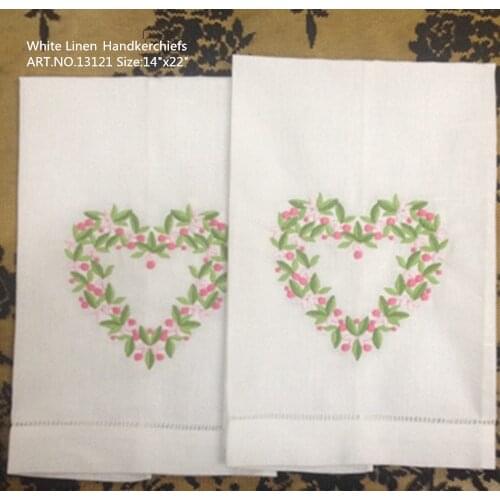 Set of 12 Home Garden Hand Towels Linen Hemstitched Tea Towel 14X22-inch Cleaning Cloth Guest Hand Dish Kitchen Bathroom Towels