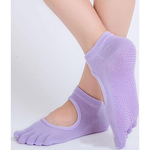 6 Solid Colors Five Toe Backless Nonslip Socks Summer Women Dance Gym Sport Short Ankle Socks for Yoga and Pilates