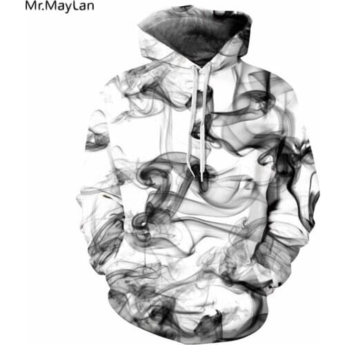 Mr.MayLan New Fashion Men/Women 3d Hooded Sweatshirts Print Watercolor Dreamy Smoke Lines Thin Style Spring Autumn Hoodies Tops