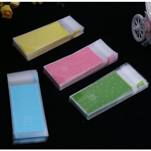 New Arrival 100Pcs 5x10cm Mini Plastic Cookie Packaging Cupcake Wrapper Self Adhesive Bags Gift Bag Candy Bag Lipstick Packag