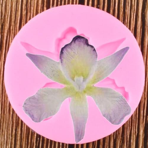 Orchid Flower Silicone Molds Wedding Cupcake Topper Fondant Cake Decorating Tools Chocolate Gumpaste Candy Polymer Clay Moulds