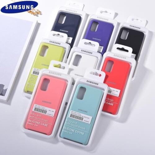Original Samsung Galaxy S21 Ultra S20 S10 Note 10 Plus S10E S7 Edge Silky Liquid Silicone Cover Soft-Touch Back Protective Shell