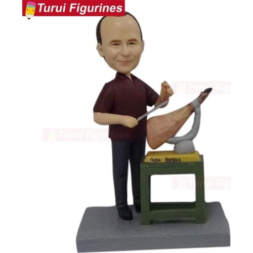 Personalized bobble head figures custom dolls with your face clay figures sculpture Barbecue master bobblehead customized dolls