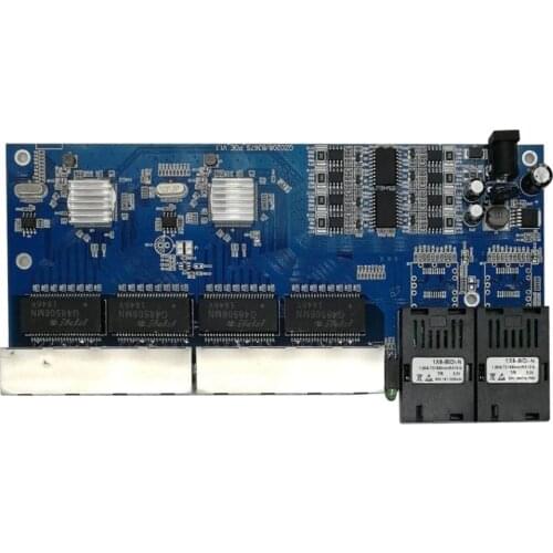 Reverse switch POE 8 Rj45 2 Gigabit Ethernet switch SC fiber media Converter Fiber Optic UTP Port 10/100/1000M PCBA