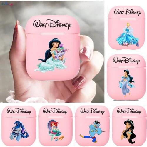 Disney Princess Silicone Bluetooth Wireless Earphone Case for AirPods Protective Cover Skin Accessories Pods Charging Box Bag