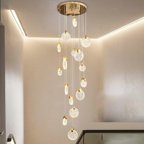 Modern Crystal Round Pendant Lights Home Luxury Decor Lamp Living Room Restaurant Hotel Villa Stairs Hanging Lamp Fixture