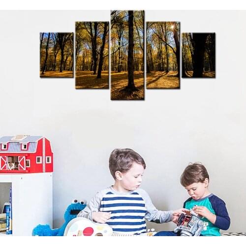 Modern Landscape Autumn Tree in Sunset Wall Decor Painting on Canvas Wall Art for Living Room Bedroom Home Office Bathroom Decor