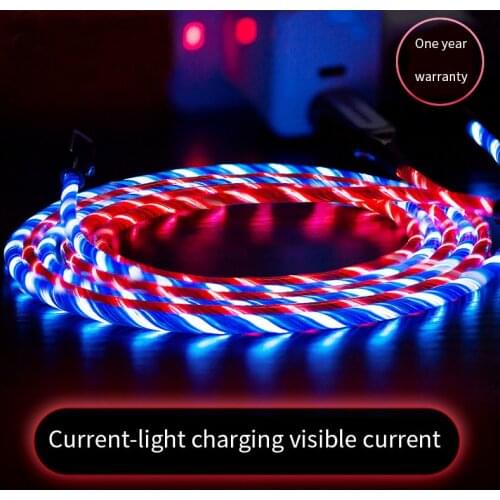 1M LED Lighting Fast Charging Cable For iphone X XR 11 Pro XS Max 7 8 6 6S Plus 5 ipad Mini Flow Luminous Charger Data Wire Cord