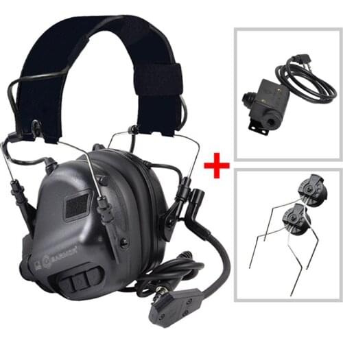 OPSMEN EARMOR M32 MOD3 Tactical Headset & M51 PTT& ARC Rail Adapter One Sets for Shooting Noise Clearance Aviation Communication