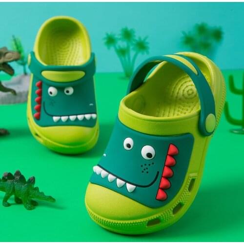 Baby Slippers 2-10 Yrs Kids EVA Cartoon Dinosaur Shoes Summer Toddler Indoor Shoes Beach Swimming Boys Girls Slippers