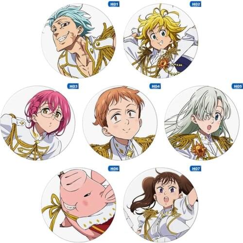 The Seven Deadly Sins Anime Badge Meliodas Ban King Gowther Elizabeth Liones Diane Nanatsu no Taizai Metal Badge Brooch Pins