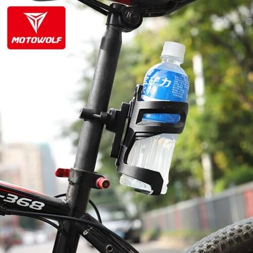 Universal Motorcycle/Bicycle Bottle Cage Riding Water Cup Holder Aluminum Alloy Rotatable Adjustable Adapter Cup Holder