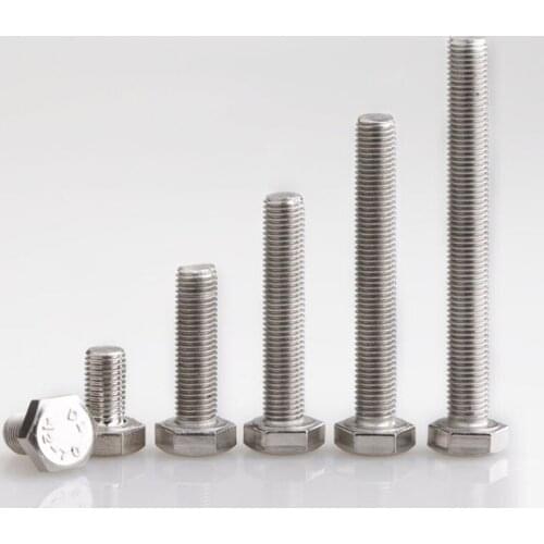 External Hex Head Screws 304 A2 Stainless Steel Fine Thread Teeth Outside Hexagon Blots M6 M8 M10