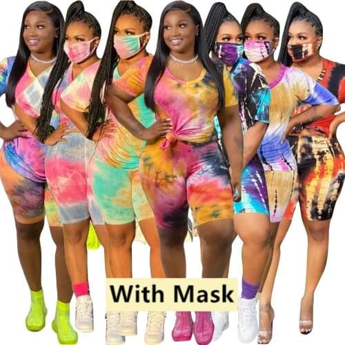 CM.YAYA Plus Size L-4XL Women Sets Tracksuits Short Sleeve Top Pants Suit Two Piece Set Print Casual Fitness Outfits