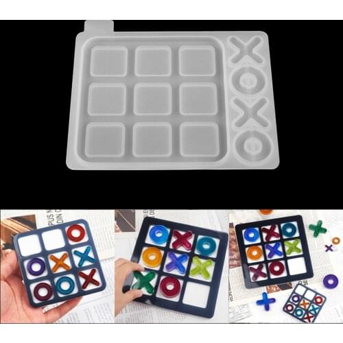 1 Big Tic Tac Toe OX Chess Game Transparent Silicone Casting Mold For DIY UV Epoxy Resin Crafts Handmade Jewelry Making Tools