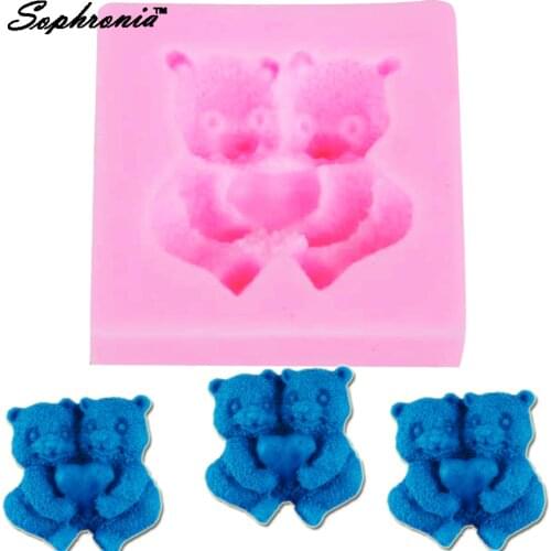 10PCS/SET F1179 Bear Love Silicone Mold Fondant Cake Decorating Tools Chocolate Candy Moulds Kitchen Bakeware