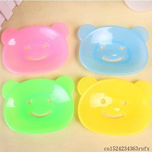 1000 Pcs Smile Bear Shaped Soap Dish Container Bathroom Soap Holder Home Decor