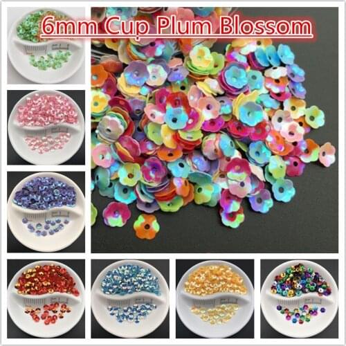 20g 6mm Cup Plum Blossom Loose Sequin Paillette Dress Sewing,Shoes/Hat/Kids Garment DIY Accessories Wholesale