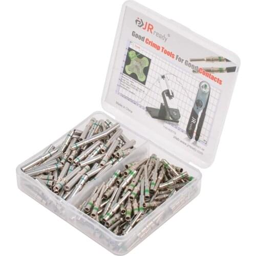 200PCS JRready Contact Kit ST6118 16AWG Terminals Male Female Solid Crimp Terminals Automotive Connector Pins Non-Insulated Plug
