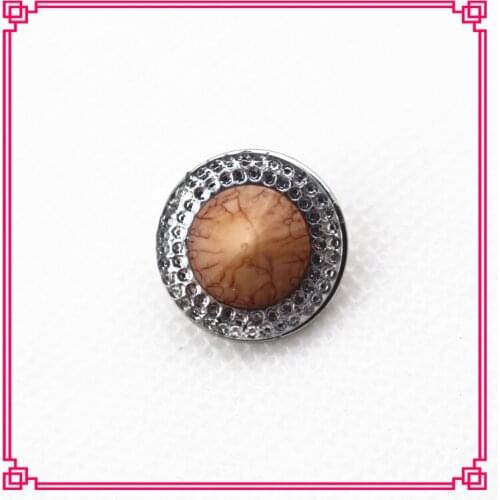 2016 New arrive 20pcs/lot 18mm coffee natural stone snap buttons for snap bracelet jewelry