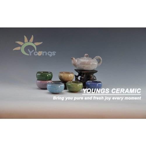 7 pcs crackled porcelain china tea sets