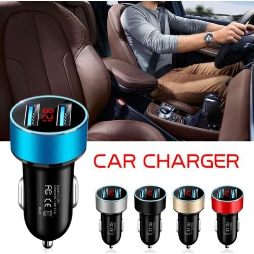 3.1A 5V Car Chargers 2 Ports Fast Charging For Samsung Huawei iphone 11 8 Plus Universal Aluminum Dual USB Car-charger Adapter