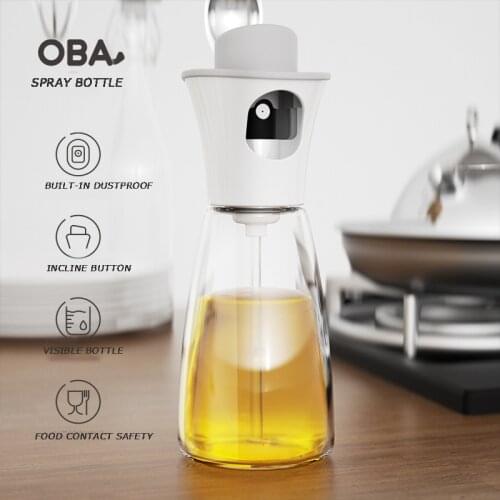 Large-caliber Grilled Steak Barbecue Oil Sprayer Baking Spray Bottle Dust-proof and Oil-control Glass Oiler Kitchen Accessories