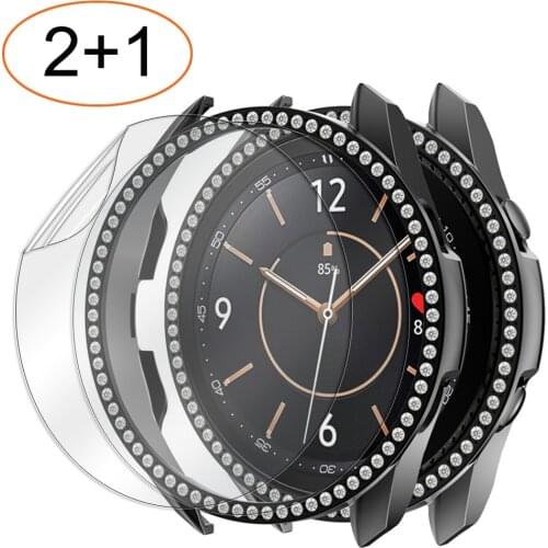 Case + Screen Protector for Samsung Galaxy Watch 3 45mm Case Cover for galaxy watch 3 41mm Clear Flexible film Cases Bumper